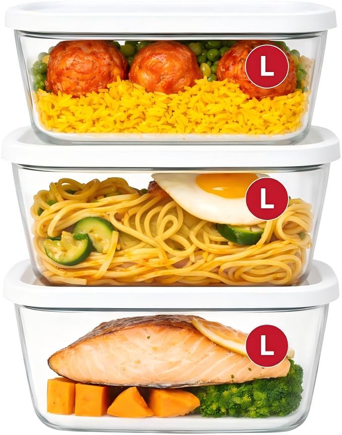 6x Large Glass Vacuum Food Containers - For Handheld Sealers