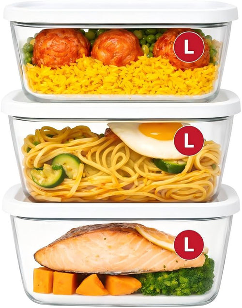 6x Large Glass Vacuum Food Containers - For Handheld Sealers